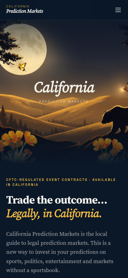 California Prediction Markets mobile