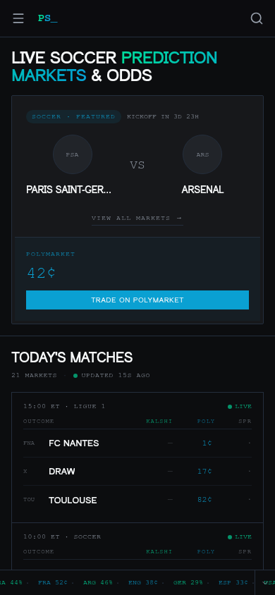 Predictions Soccer mobile